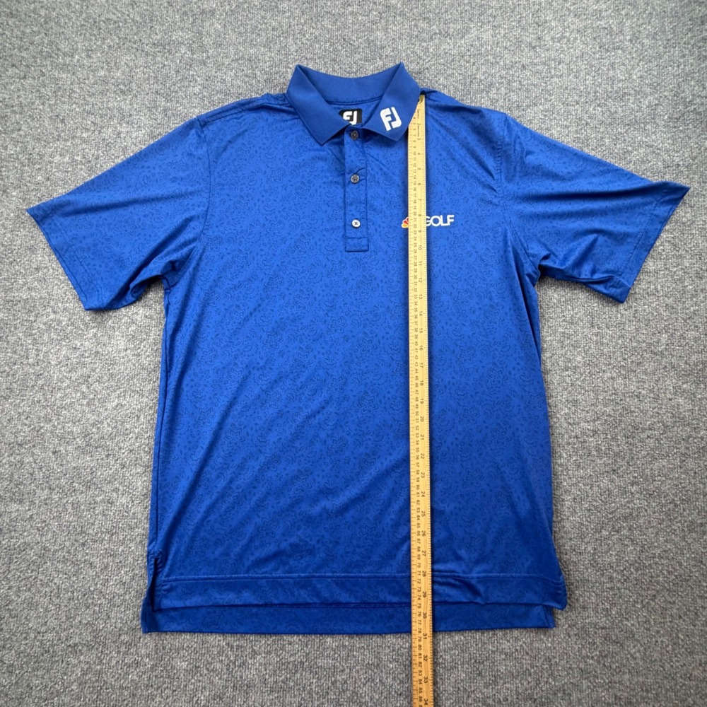 FootJoy Mens Blue Floral Paisley NBC Golf Logo ProDry Polo Shirt Large 1636 - Picture 3 of 11